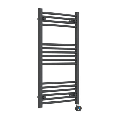 Lux Heat Electric Anthracite Grey Ladder Towel Radiator 1000mm (H) X 600mm (W) from B&Q