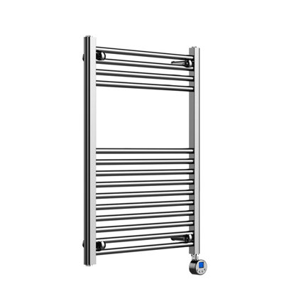 Lux Heat Electric Chrome Ladder Towel Radiator 800mm (H) X 600mm (W) from B&Q