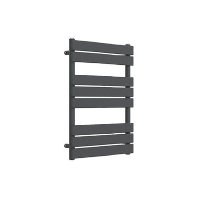 Lux Heat Anthracite Grey Flat Designer Towel Radiator 800mm (H) X 600mm (W) from B&Q