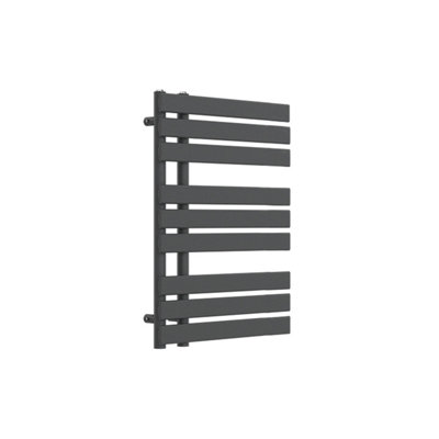 Lux Heat Anthracite Grey Open-Flat Designer Towel Radiator 800mm (H) X 600mm (W) from B&Q