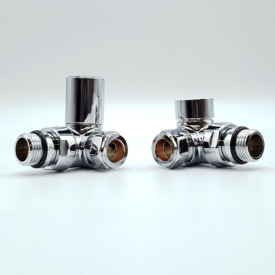 Lux Heat Corner Chrome Manual Round Radiator Valve Set from B&Q
