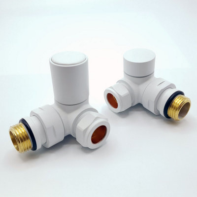 B&Q -  Corner White Manual Radiator Valve Set - Image 3