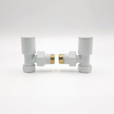 Lux Heat Angled Manual Radiator Valve Set White
