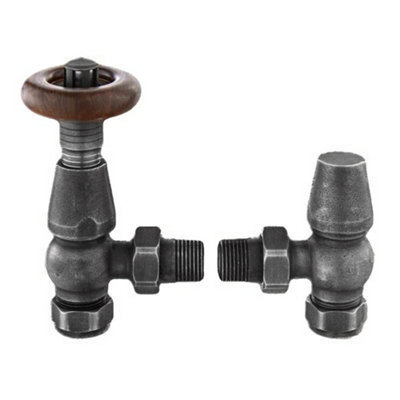 Lux Heat Angled Pewter Traditional Thermostatic Radiator Valve (Trv) Set from B&Q