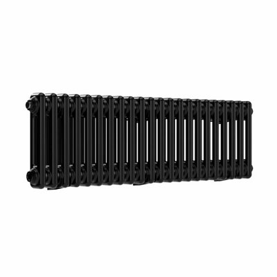 B&Q -  Horizontal 2 Column Radiator Black 300 mm X 1010 mm Lux 2Col-300-1010.
