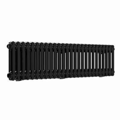 B&Q -  Lux 2Col-300-1190 Horizontal 2 Column Radiator Black 300 mm X 1190 mm