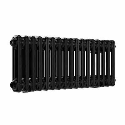 B&Q -  Horizontal 2-Column Black Radiator300 mm X 785 mmLux 2Col-300-785