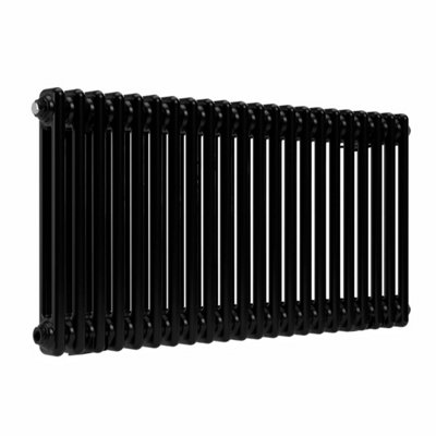 B&Q -  Lux Horizontal 2 Column RadiatorBlack500 mm X 1010 mm