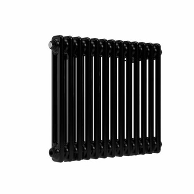 B&Q -  Horizontal 2 Column Radiator Black 500 mm Height X 605 mm Width Lux 2Col-500-605.