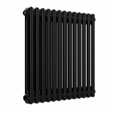 B&Q -  Horizontal 2 Column Radiator Black 600 mm X 605 mmLux 2Col-600-605