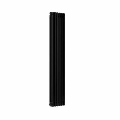B&Q -  Vertical 3 Column Radiator Black 1500 mm X 290 mm3 Column6 Section.