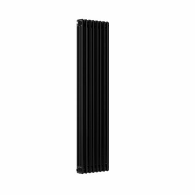 B&Q -  Vertical 3 Column Radiator Black 1500mm X 380mm3 Column 8 Section Mild Steel