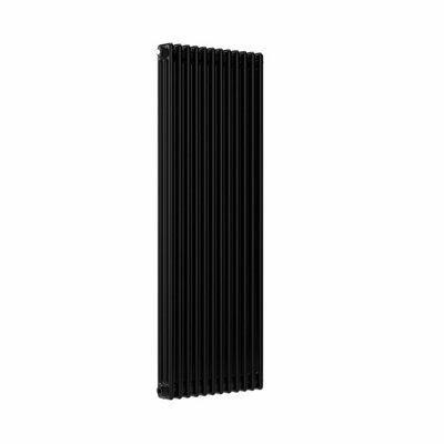 B&Q -  Vertical 3 Column Radiator Black 1500 mm X 560 mm12-Section Mild Steel Radiator