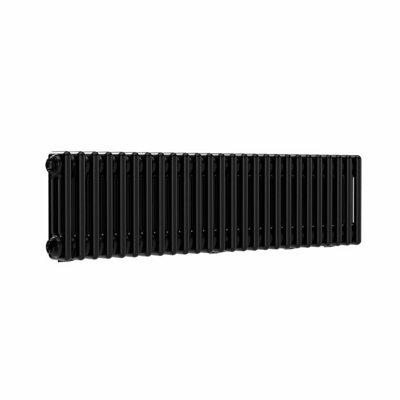 B&Q -  Lux 3Col-300-1190 Horizontal 3 Column Radiator Black 300 mm X 1190 mm