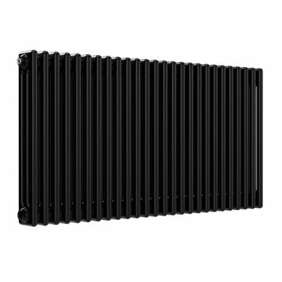 B&Q -  Lux 3Col-600-1190 Horizontal 3 Column Radiator Black 600 mm X 1190 mm