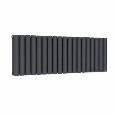 Lux Heat Oval Horizontal Radiator - Anthracite Grey - 400 Mm X 1140 Mm (Double). - Anthracite Grey - Image 3