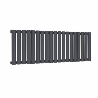 B&Q -  Oval Horizontal Radiator Anthracite Grey 400 mm X 1140 mm (Single)