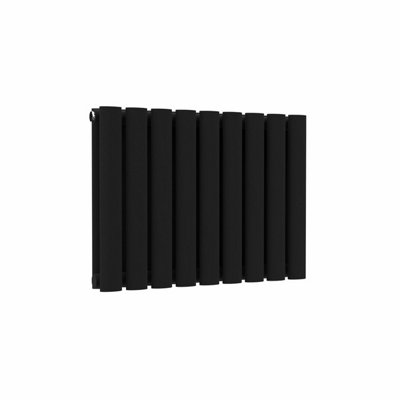 B&Q -  Oval Horizontal Radiator Black 400 mm X 540 mm DoubleLux Oval-400-540D.