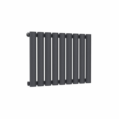 B&Q -  Oval Horizontal Radiator Anthracite Grey 400 mm X 540 mm Single Panel.