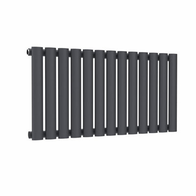B&Q -  Oval Horizontal RadiatorAnthracite Grey400 mm X 780 mm (Single).