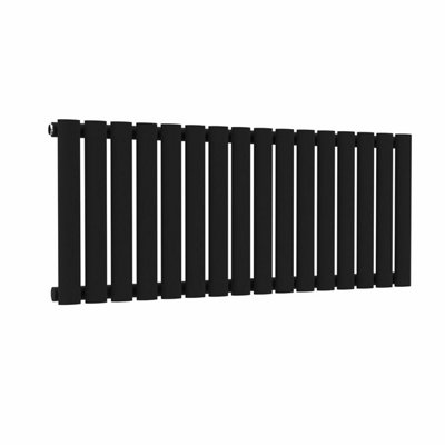 B&Q -  Oval Horizontal Radiator Black 400 mm X 960 mmSingle Panel Lux Oval-400-960S