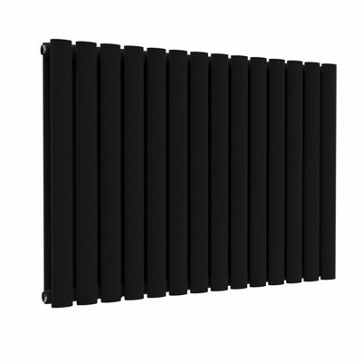 B&Q -  Oval Horizontal RadiatorBlackDouble Panel 600 mm H X 780 mm W