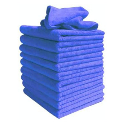 Microfibre Cleaning ClothsPack Of 10LargeDark Blue Super Soft 40 X 40 Cm from B&Q