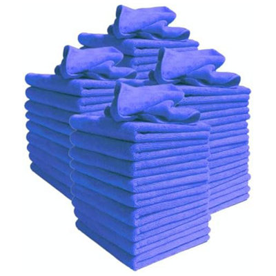 Microfibre Cleaning ClothsPack Of 40LargeDark Blue Super Soft 40 X 40 Cm from B&Q