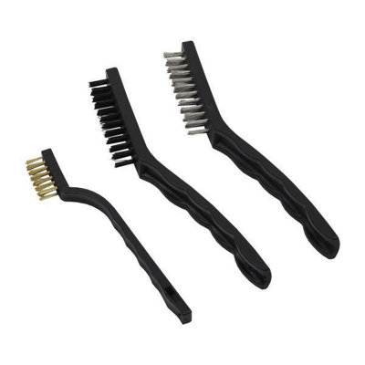 Vewerk 3Pc Wire Brush Set Brass Nylon Stainless Steel Cleaning Set 2180 from B&Q