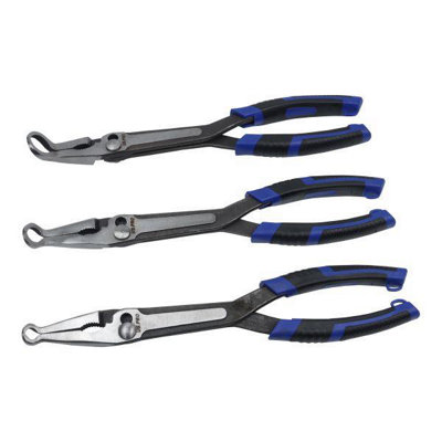 B&Q -  Tools 3Pc 11" Long Reach Round Nose Plier Set 8mm 16mm 22mm 5930