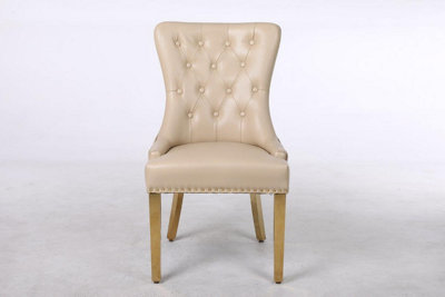 Modernique Golden/Grey A Pair Of Velvet Dining Chairs With Legs In