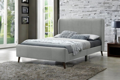 Sareer Furniture Mercury BedModern Upholstered Velvet Bed Frame With Headboard from B&Q