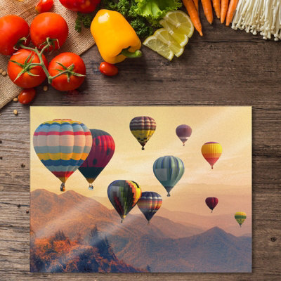 Choose Your Print Premium 40 X 30Cm 6mm Hot Air Balloon Worktop Saver Chopping Board Toughened from B&Q