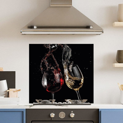 Choose Your Print Premium 70 X 65Cm Glasses 6mm Glass Toughened Kitchen SplashbackHeat Resistant Polished Edges from B&Q