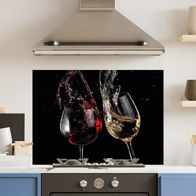 Choose Your Print Premium 90 X 65Cm Glasses 6mm Glass Toughened Kitchen SplashbackHeat Resistant Polished Edges from B&Q