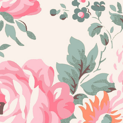 Cath Kidston Hackney Rose Glass Splashback SamplePink (100X100mm) from B&Q