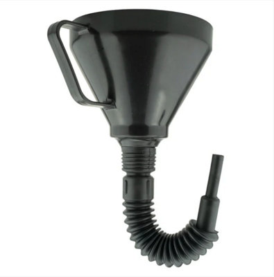 B&Q -  Fuel Funnel With Fine Mesh Filter And Handle For Easy RefillingThick Plastic Fuel Funnel (Flexi Black)