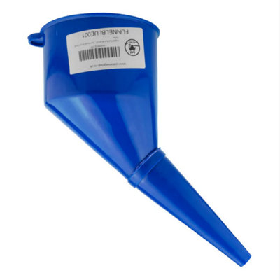 B&Q -  Angled Fuel Funnel With Fine Mesh Filter And HandleFor Petrol Diesel Oil Ad-Blue Water Screen Wash (Blue)
