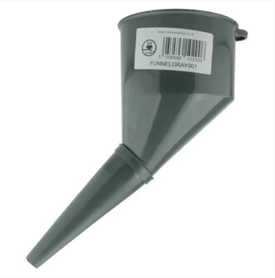B&Q -  Fuel Funnel With Fine Mesh Filter And Handle For Easy RefillingThick Plastic Fuel Funnel (Grey)