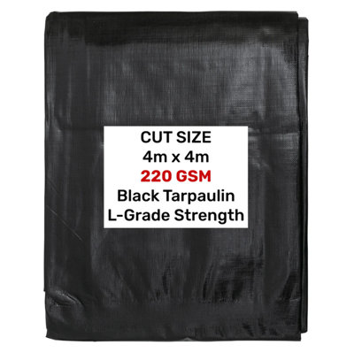 AP Supplies Black/silver L-Grade Tarpaulin 4M X 4M from B&Q