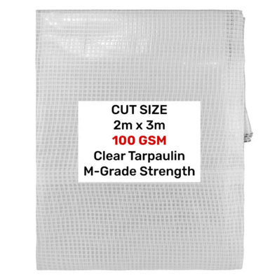 AP Supplies Clear M-Grade Tarpaulin 2M X 3M from B&Q
