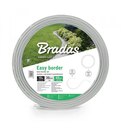 AP Supplies Lawn Border SetEasy Border 40mm Light Gray 10M With Pegs from B&Q