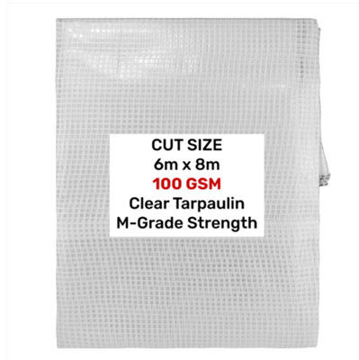 AP Supplies Clear M-Grade Tarpaulin 6M X 8M from B&Q