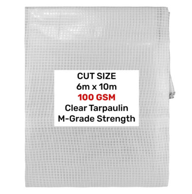 AP Supplies Clear M-Grade Tarpaulin 6M X 10M from B&Q