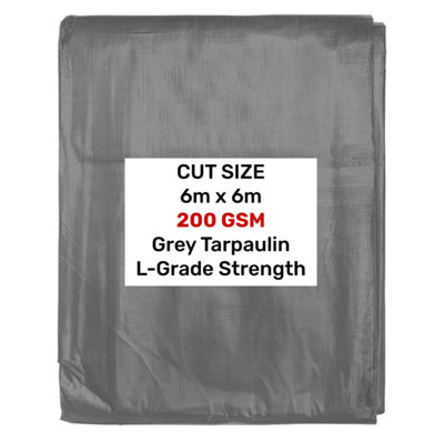 AP Supplies Grey L-Grade Tarpaulin 6M X 6M from B&Q