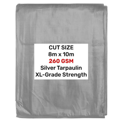 AP Supplies Silver Xl-Grade Tarpaulin 8M X 10M from B&Q