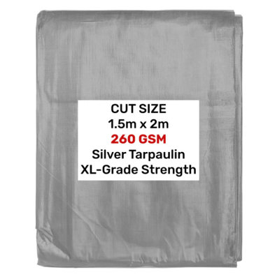 AP Supplies Silver Xl-Grade Tarpaulin 1.5M X 2M from B&Q