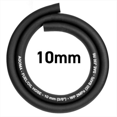 AP Supplies 10mm X 1 Meter Rubber Reinforced With A Heat Resistant Textile Braid For FuelDieselPetrolWater from B&Q