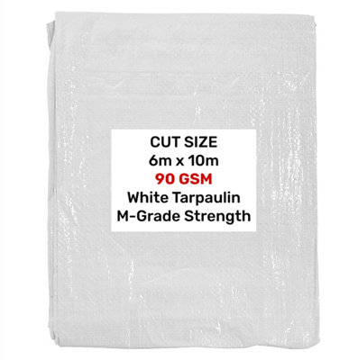AP Supplies White M-Grade Tarpaulin 6M X 10M from B&Q