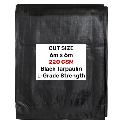 AP Supplies Black/silver L-Grade Tarpaulin 6M X 6M from B&Q